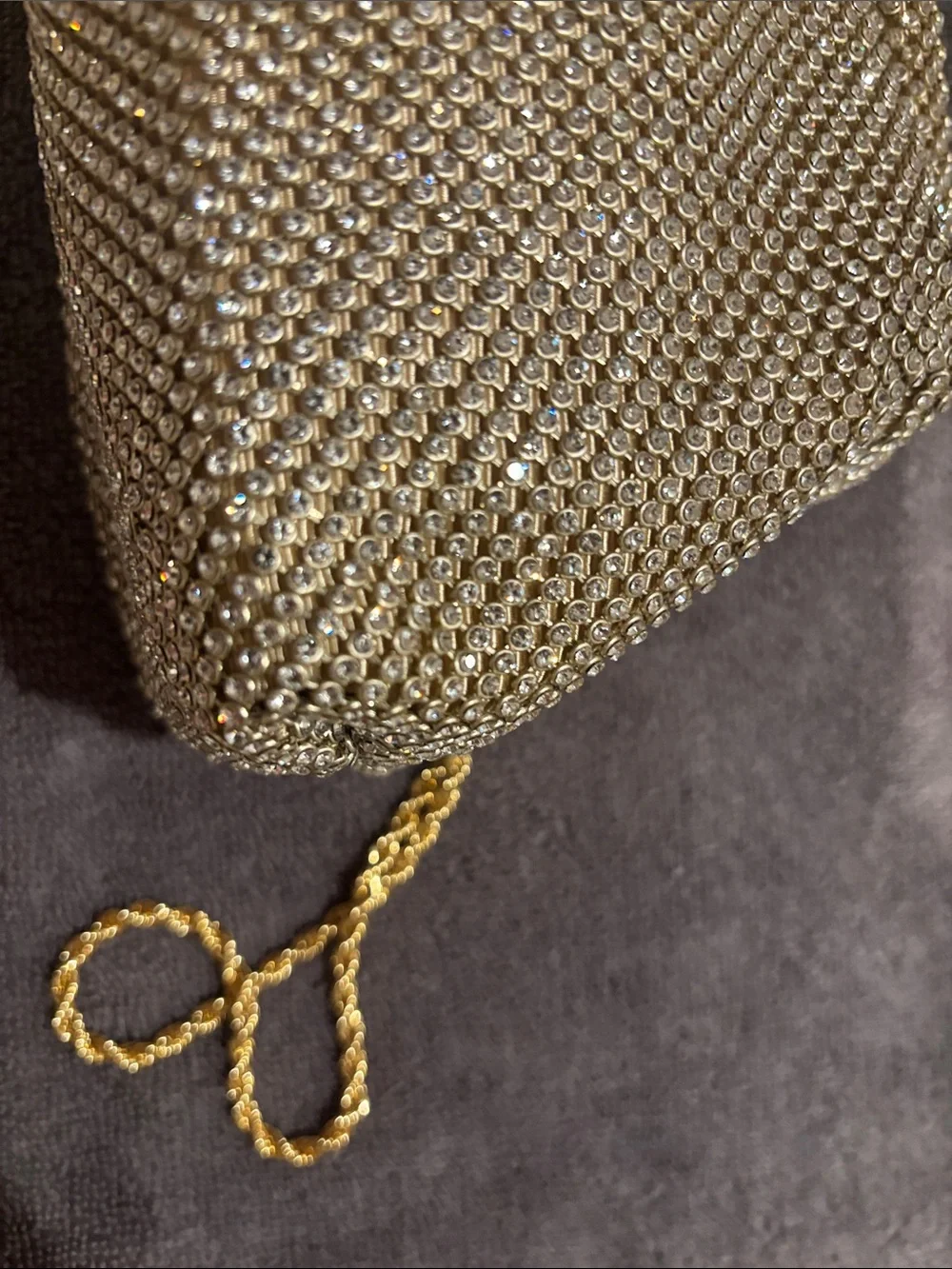 Loeffler Randall Gold Crystal Beaded Evening Pouch